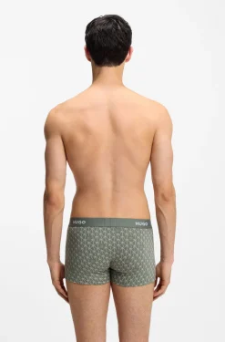 Three-pack of logo-waistband trunks in stretch cotton