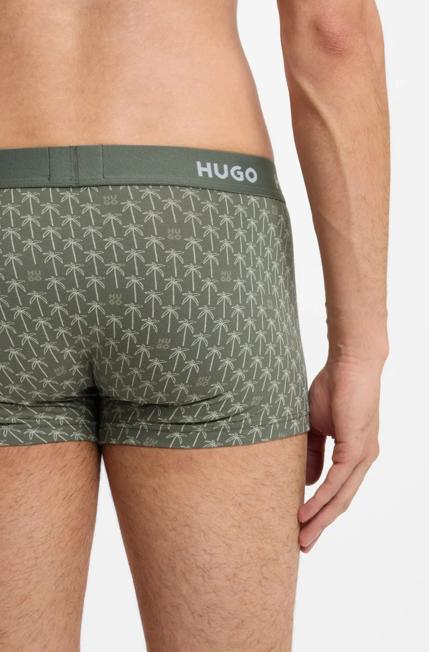 Three-pack of logo-waistband trunks in stretch cotton