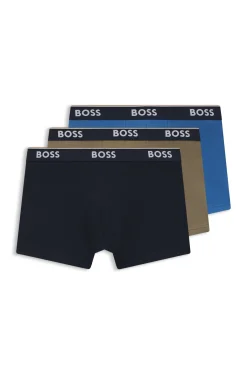 Three-pack of logo-waistband trunks in cotton