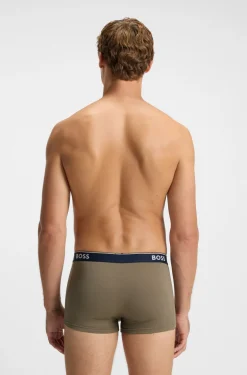 Three-pack of logo-waistband trunks in cotton