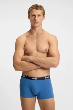 Three-pack of logo-waistband trunks in cotton