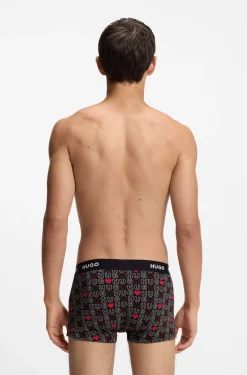 Three-pack of logo-waistband trunks in stretch cotton