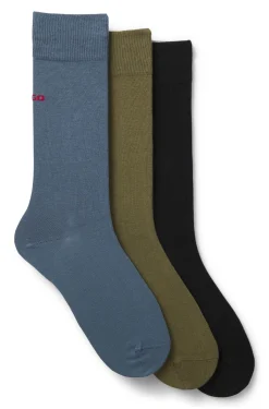 Three-pack of regular-length socks with logos