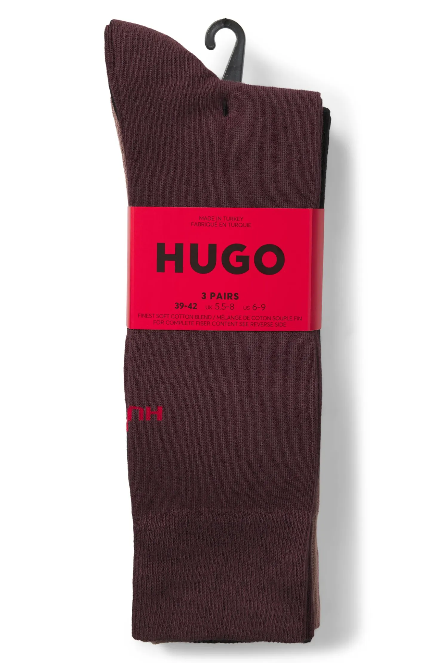 Three-pack of regular-length socks with logos