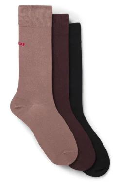 Three-pack of regular-length socks with logos