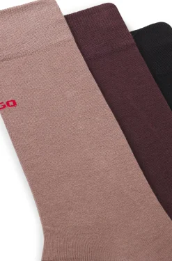 Three-pack of regular-length socks with logos