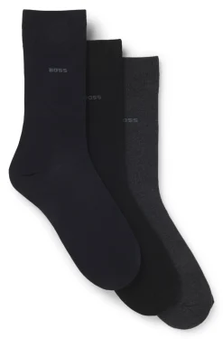 Three-pack of regular-length socks in stretch fabric