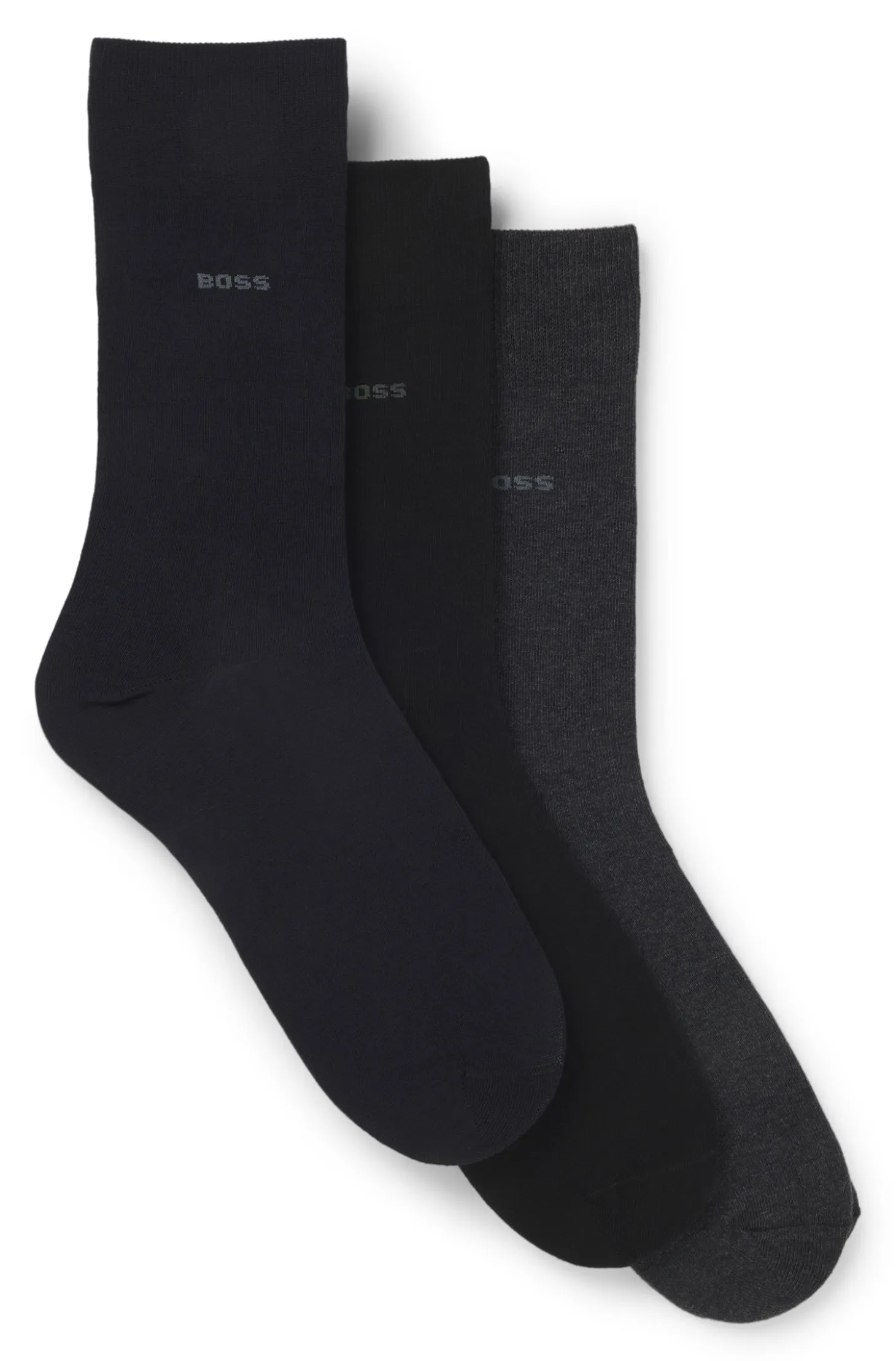 Three-pack of regular-length socks in stretch fabric