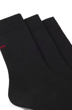 Three-pack of regular-length socks with logos