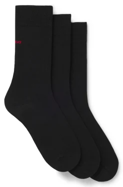 Three-pack of regular-length socks with logos