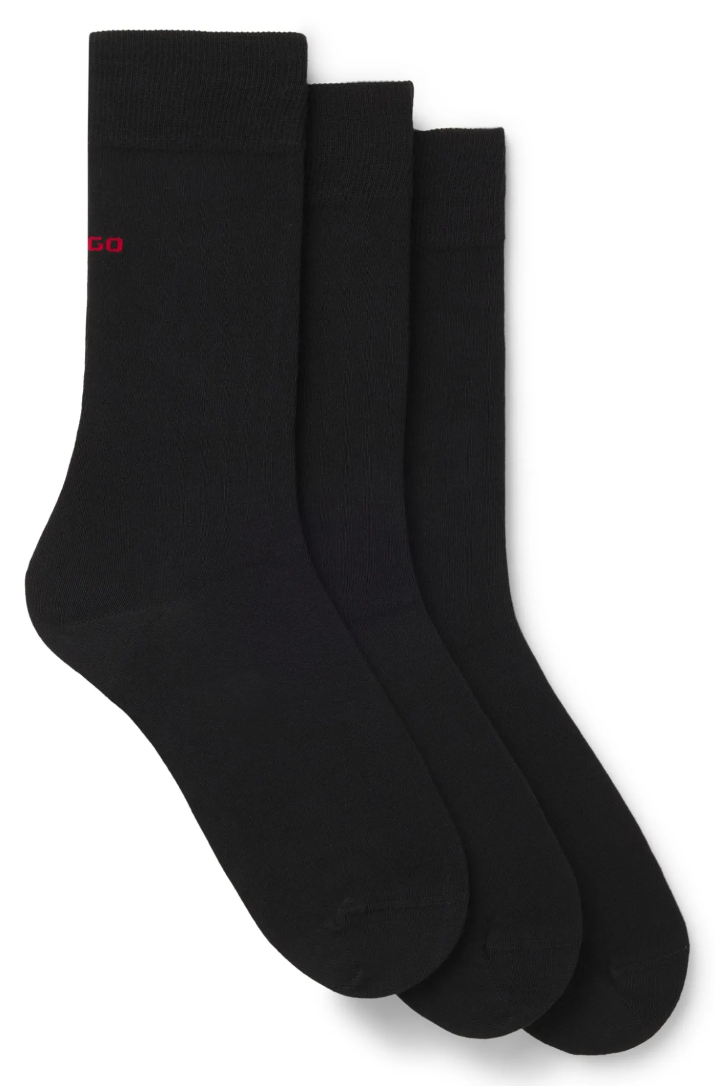 Three-pack of regular-length socks with logos