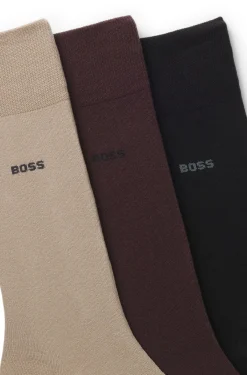 Three-pack of regular-length socks in stretch fabric