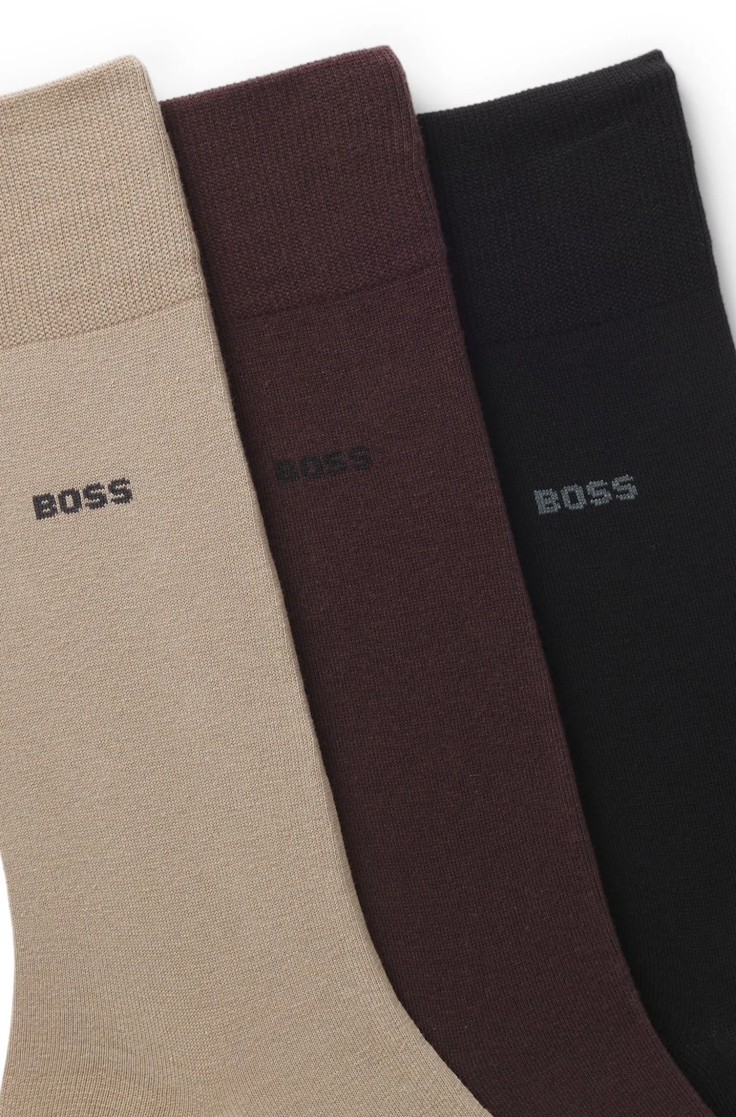 Three-pack of regular-length socks in stretch fabric