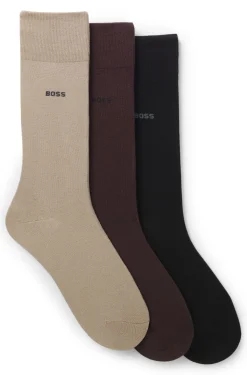Three-pack of regular-length socks in stretch fabric