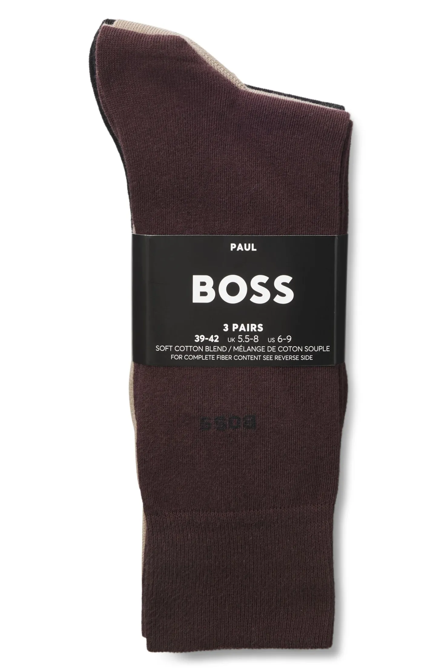 Three-pack of regular-length socks in stretch fabric