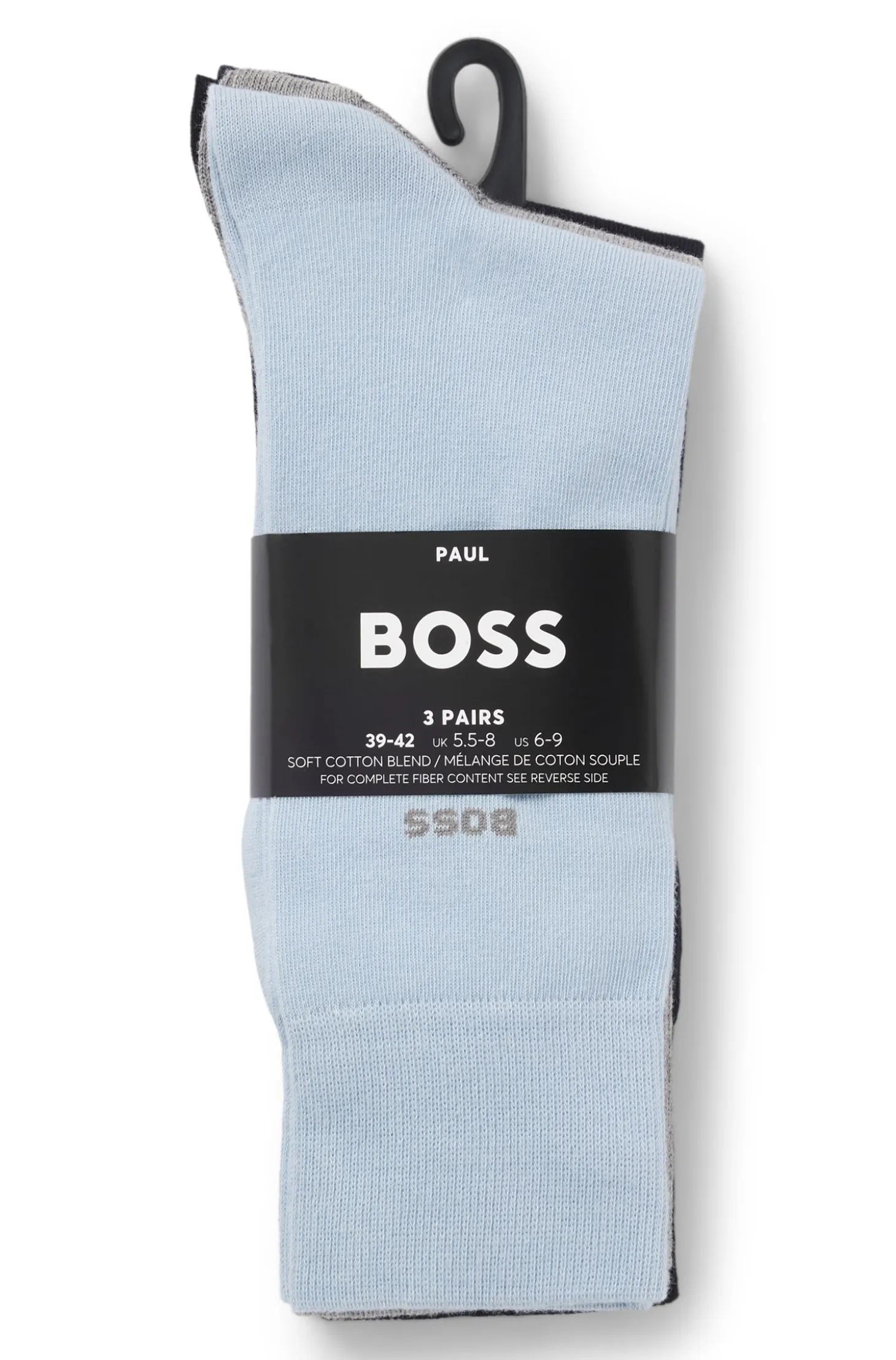 Three-pack of regular-length socks in stretch fabric