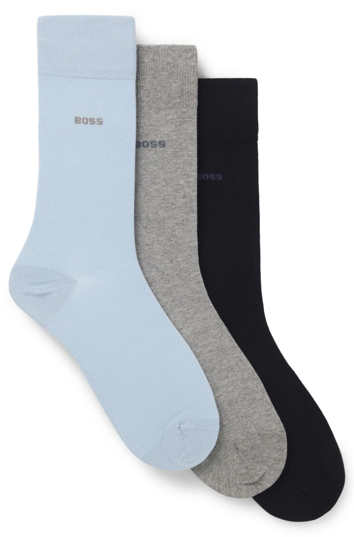 Three-pack of regular-length socks in stretch fabric