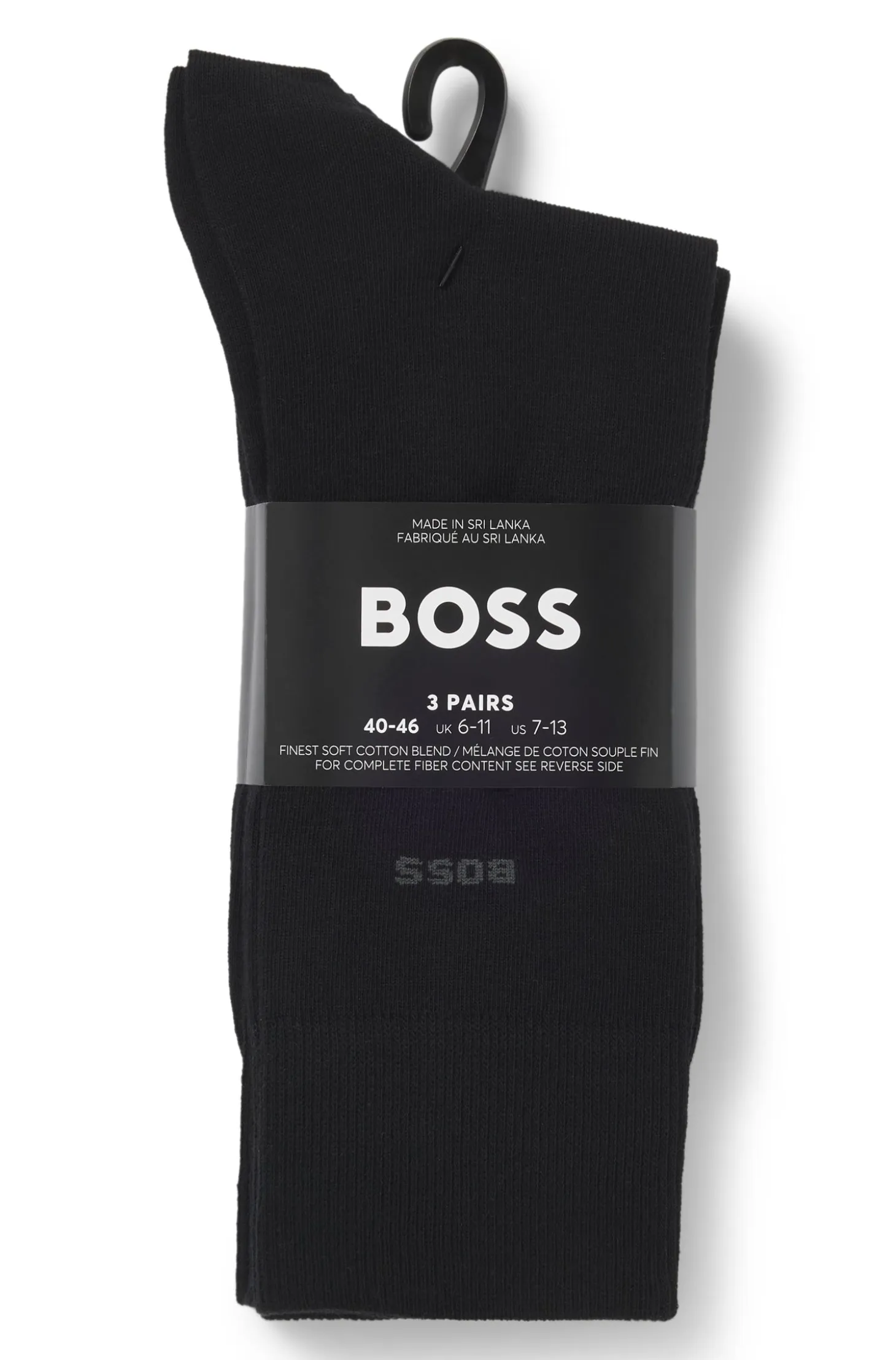 Three-pack of regular-length socks in stretch fabric