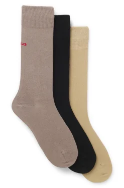 Three-pack of regular-length socks with logos