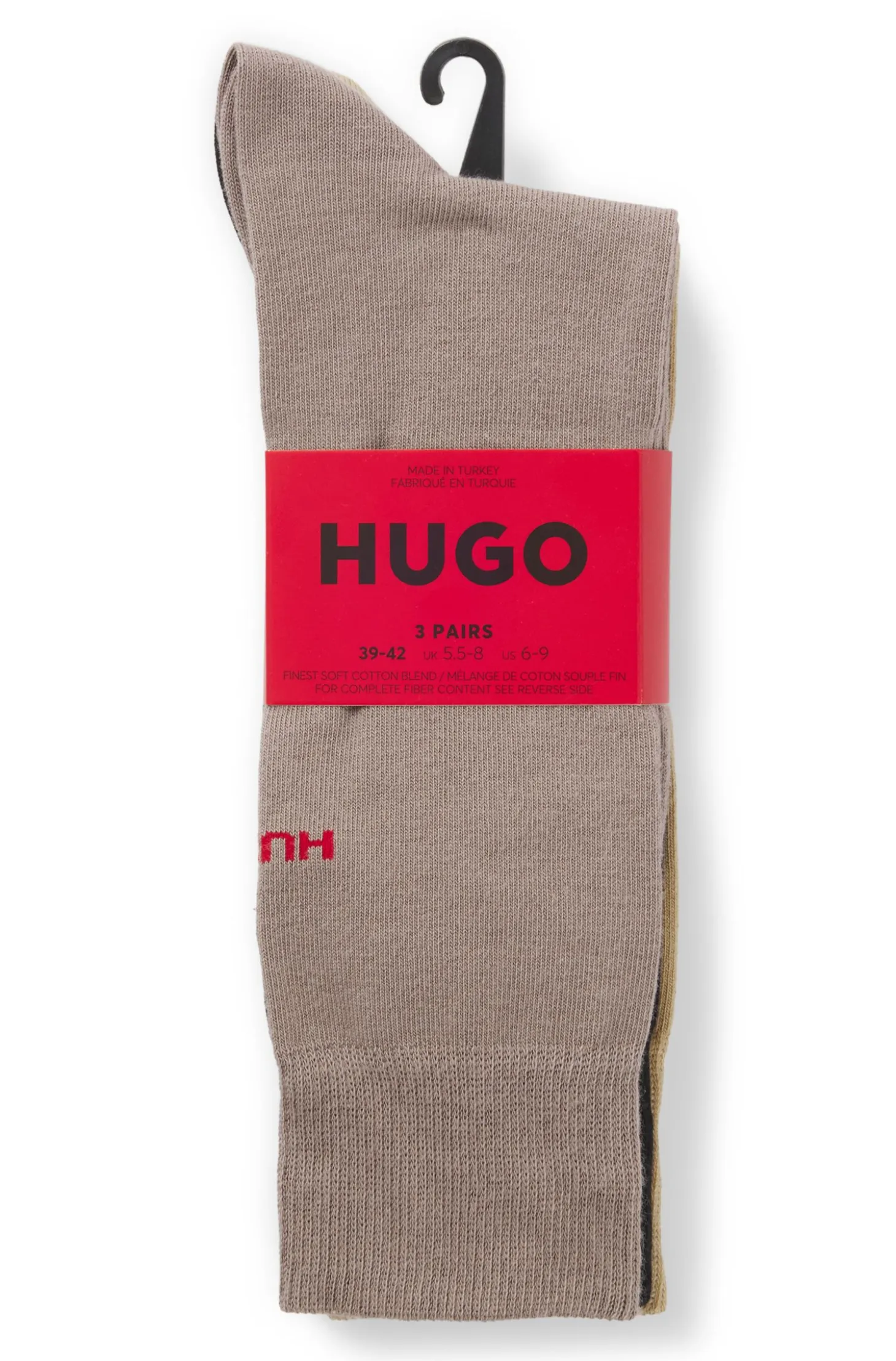 Three-pack of regular-length socks with logos