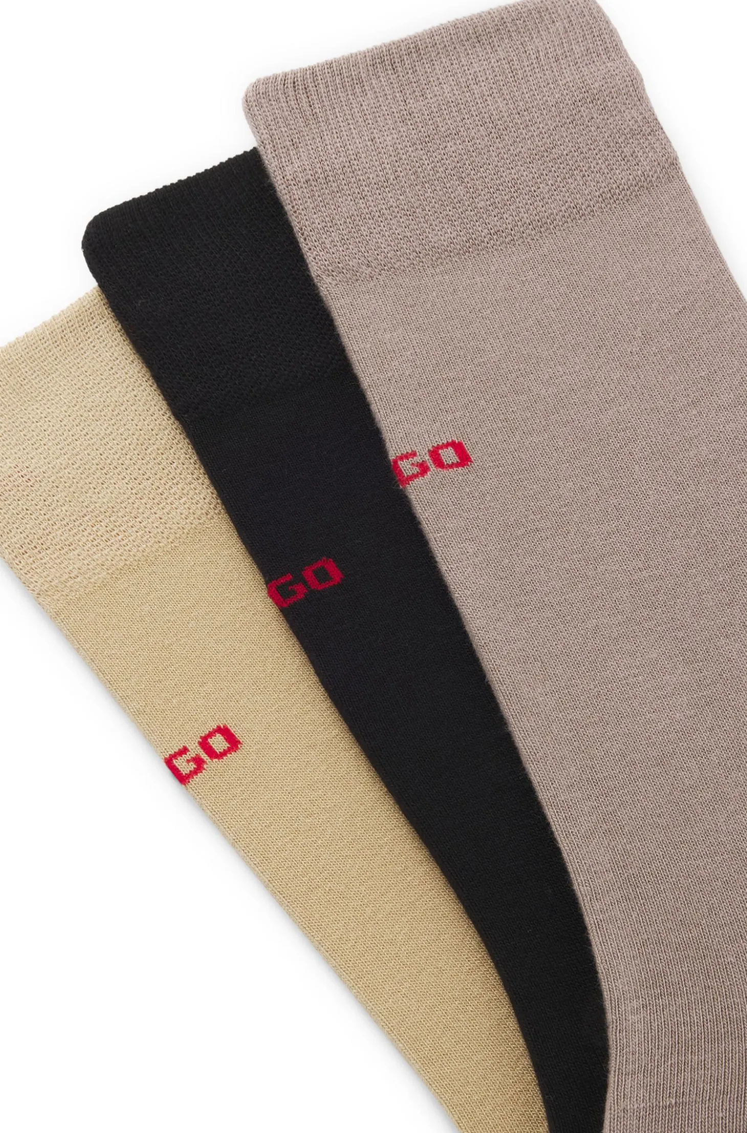 Three-pack of regular-length socks with logos