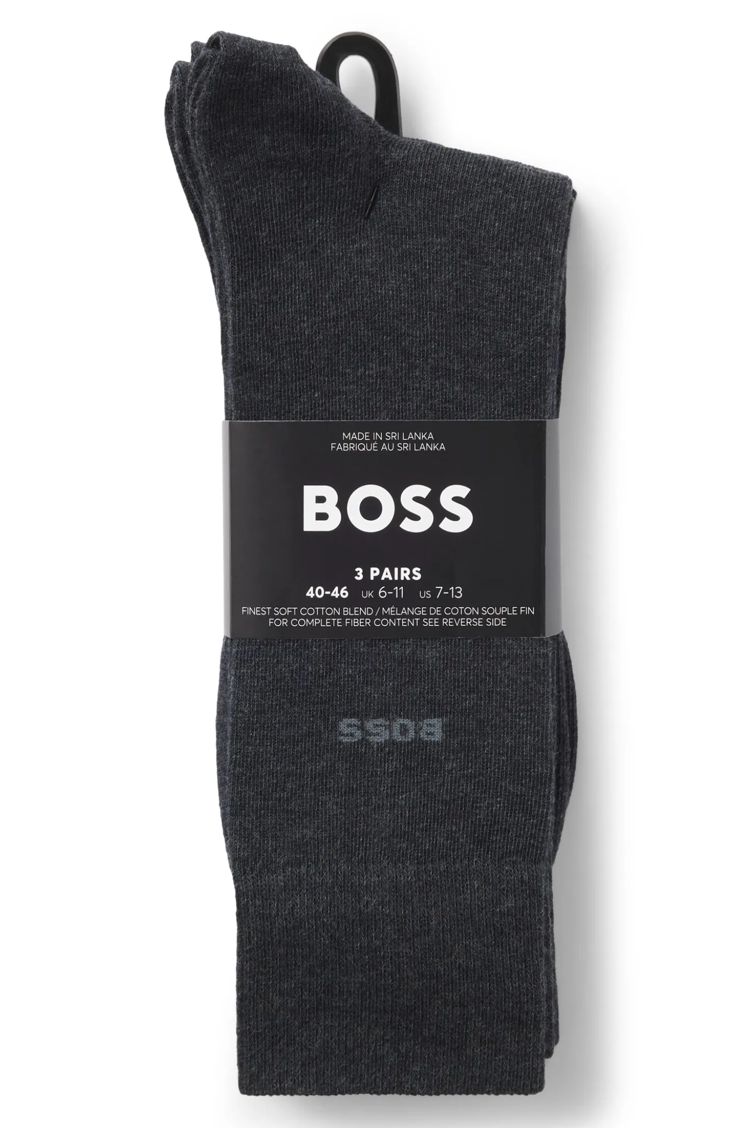 Three-pack of regular-length socks in stretch fabric