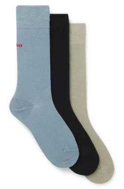 Three-pack of regular-length socks with logos