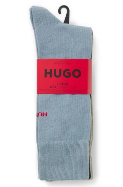 Three-pack of regular-length socks with logos