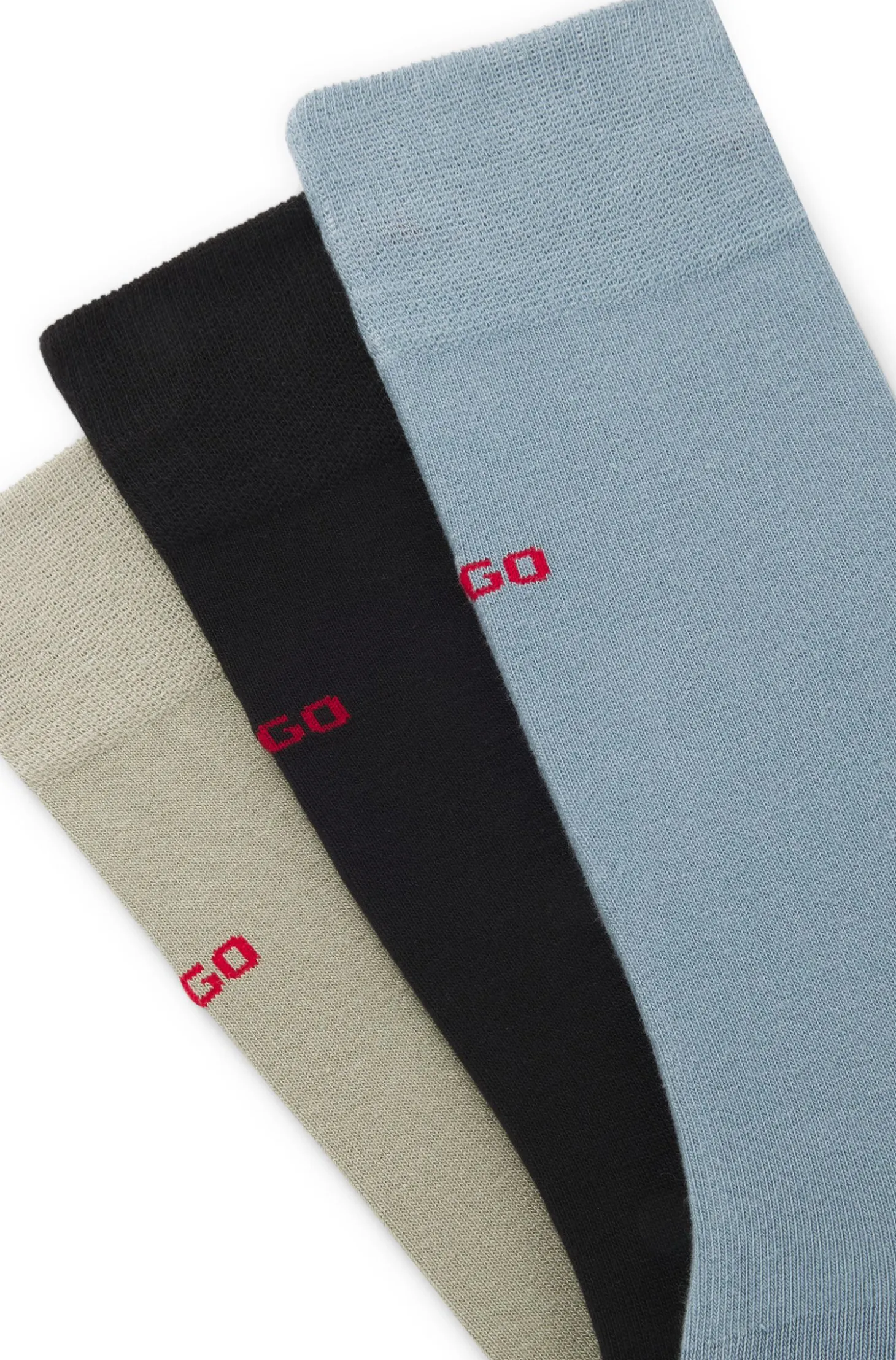 Three-pack of regular-length socks with logos