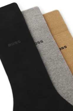 Three-pack of regular-length socks with logos