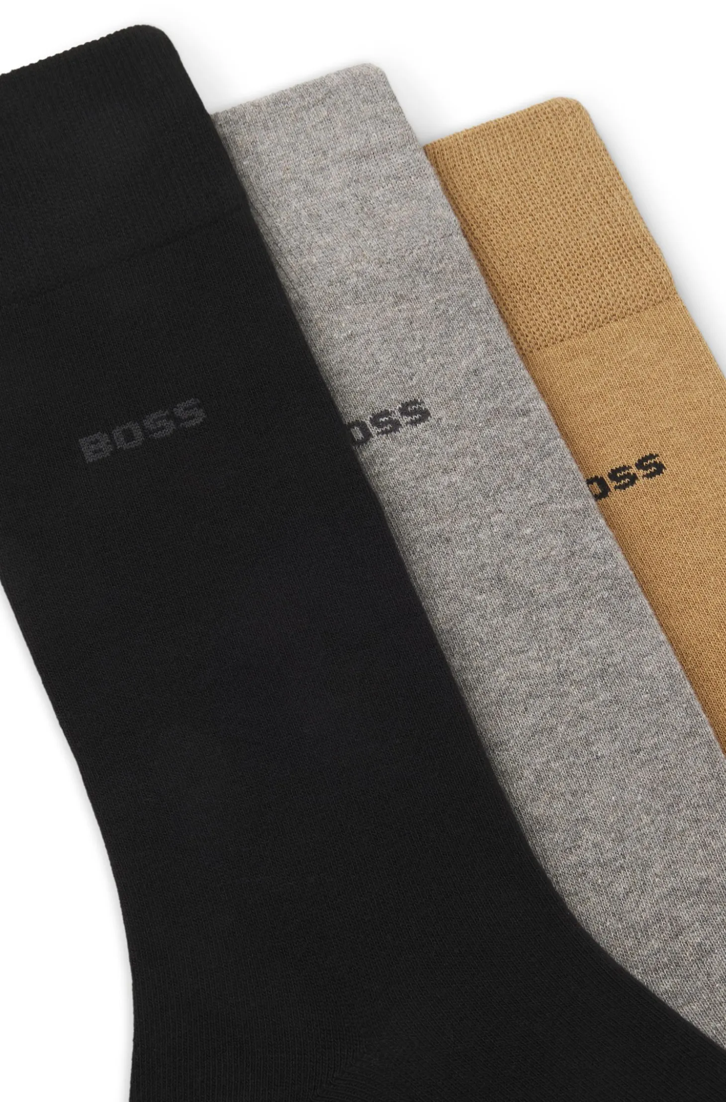 Three-pack of regular-length socks with logos