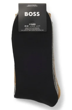 Three-pack of regular-length socks with logos