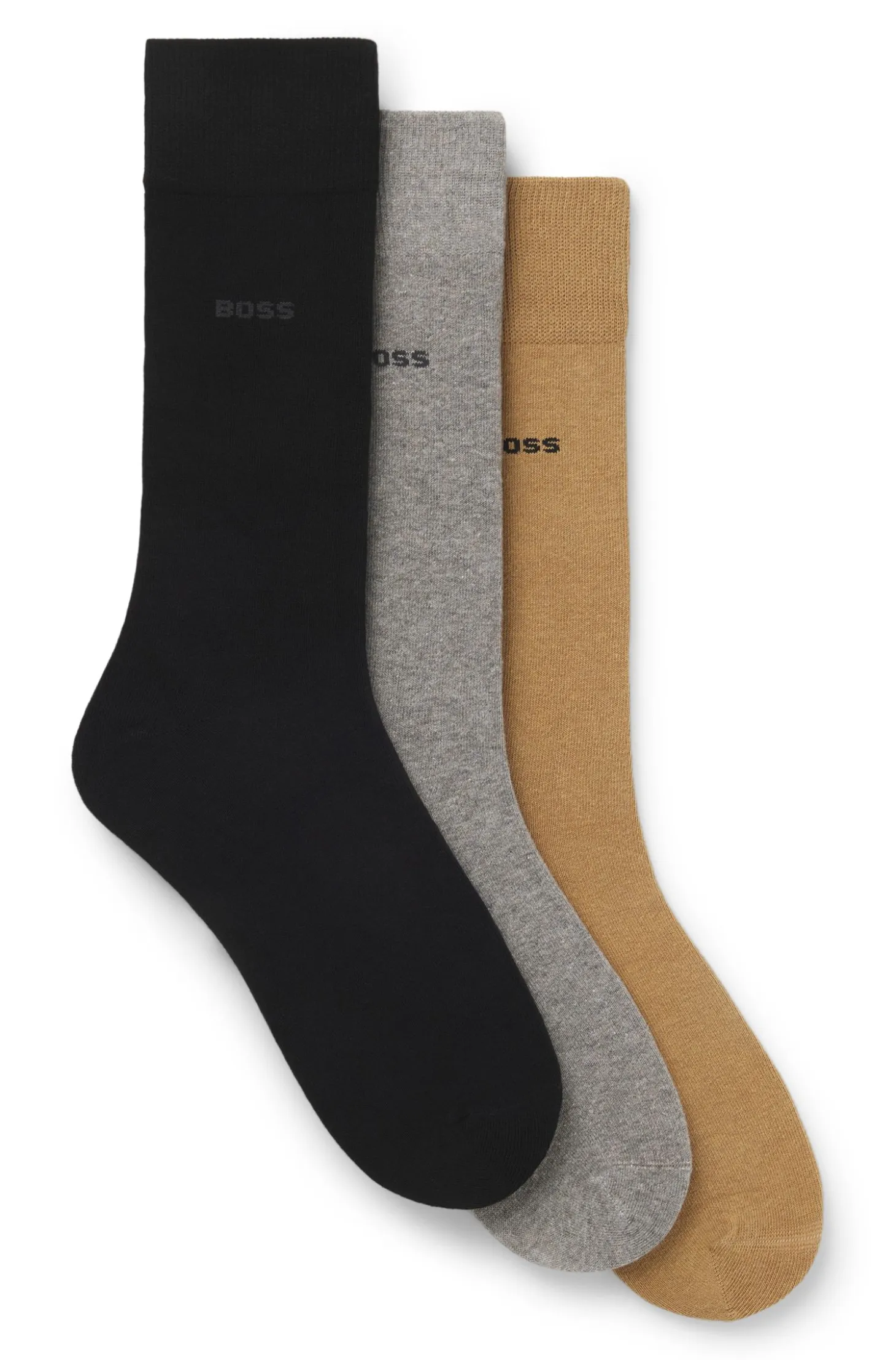 Three-pack of regular-length socks with logos