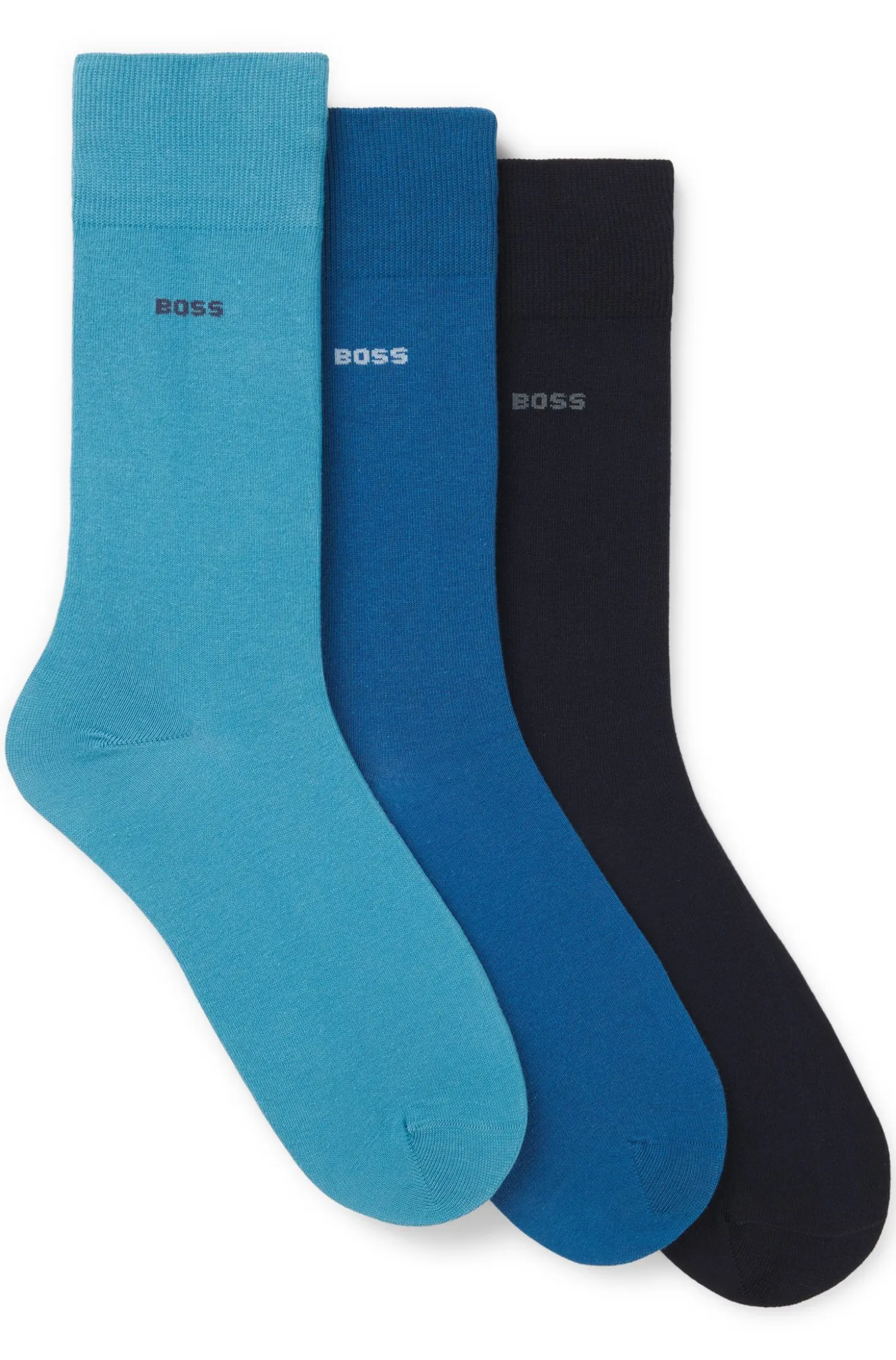 Three-pack of regular-length socks in stretch fabric