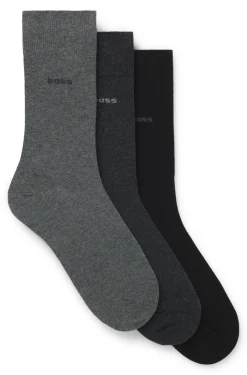Three-pack of regular-length socks in stretch fabric