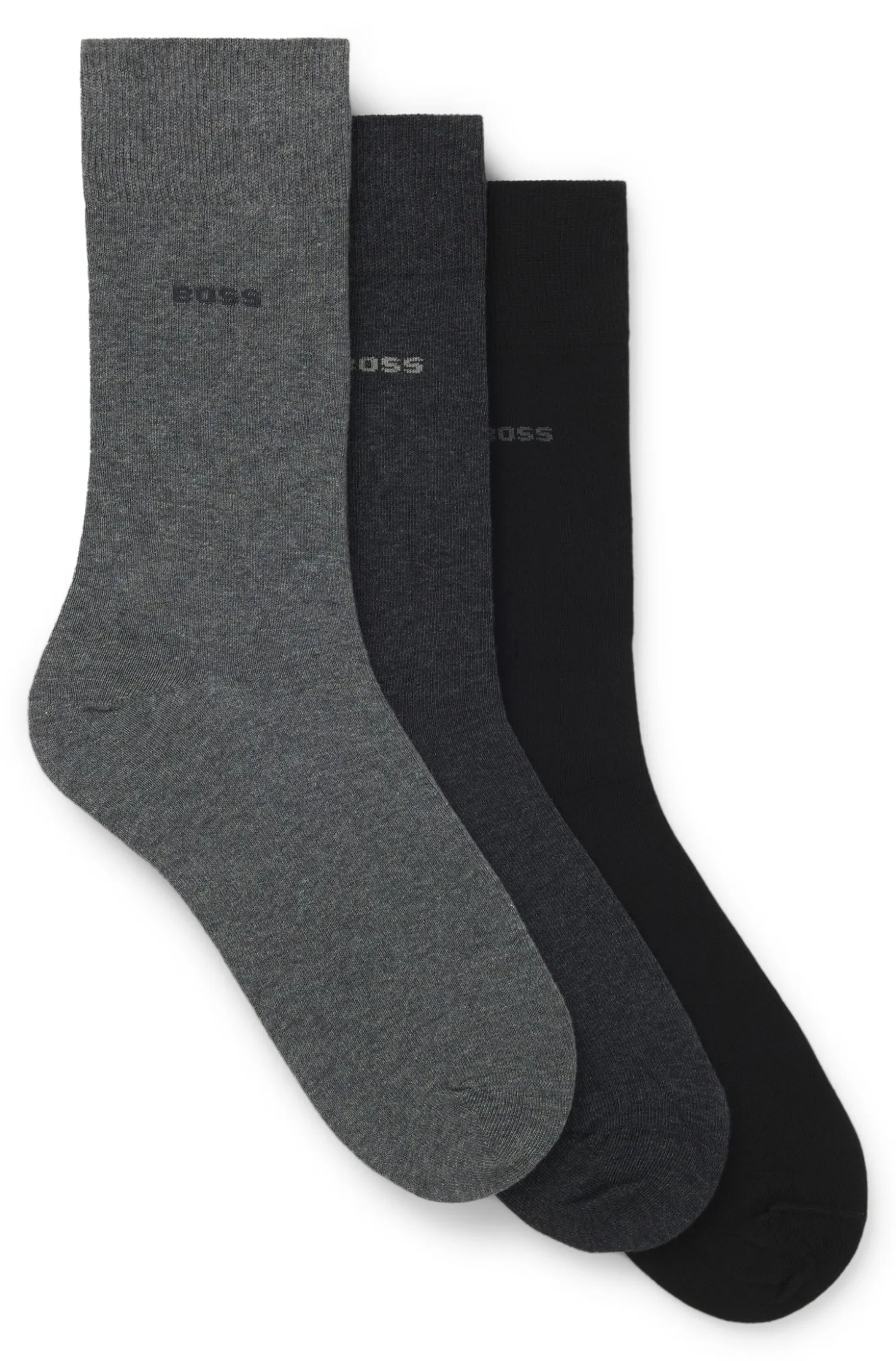 Three-pack of regular-length socks in stretch fabric