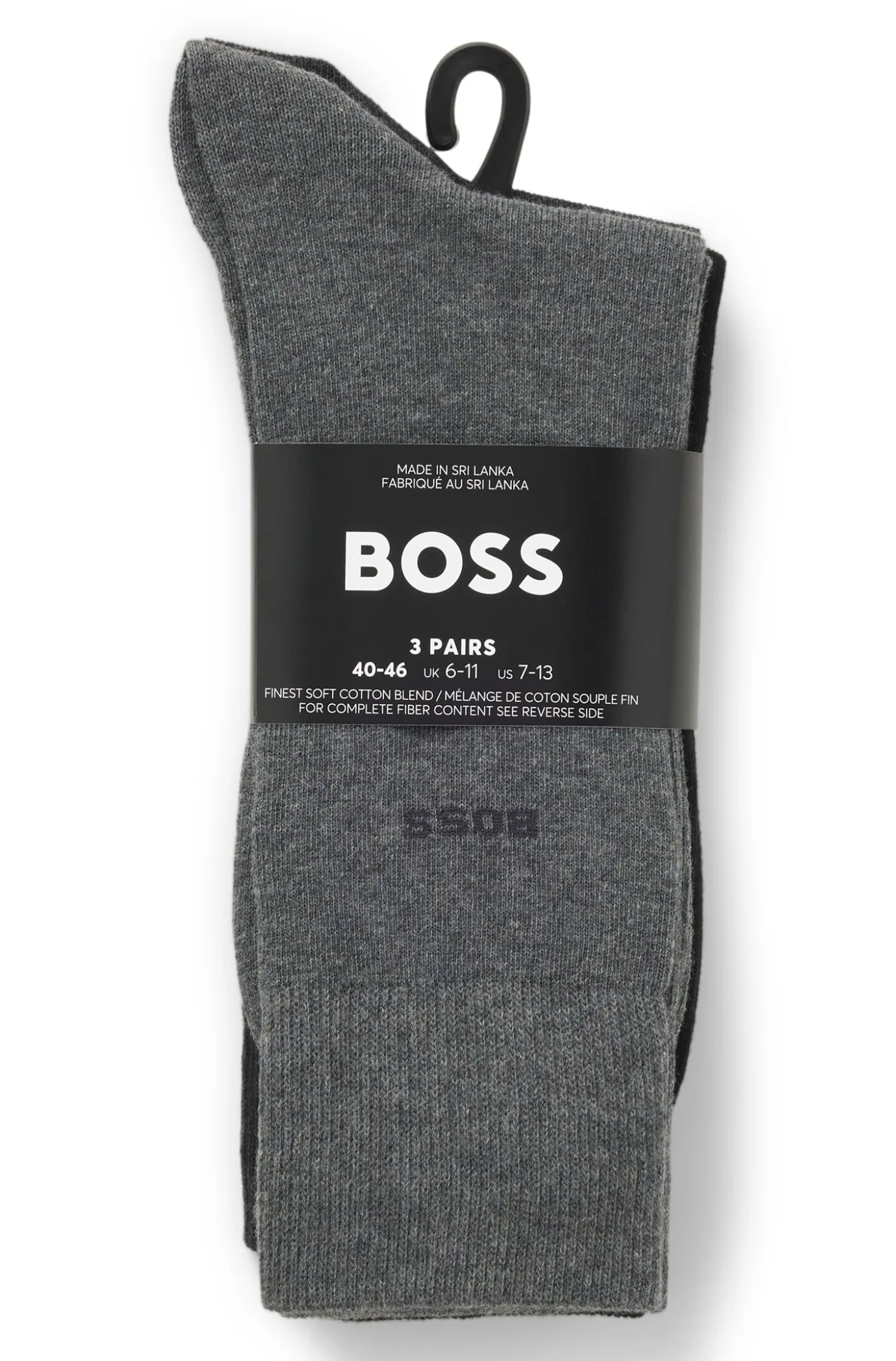 Three-pack of regular-length socks in stretch fabric