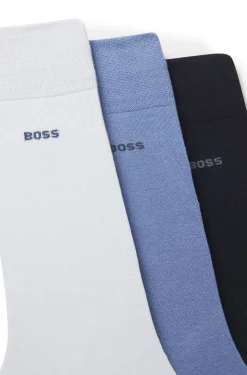Three-pack of regular-length socks in stretch fabric