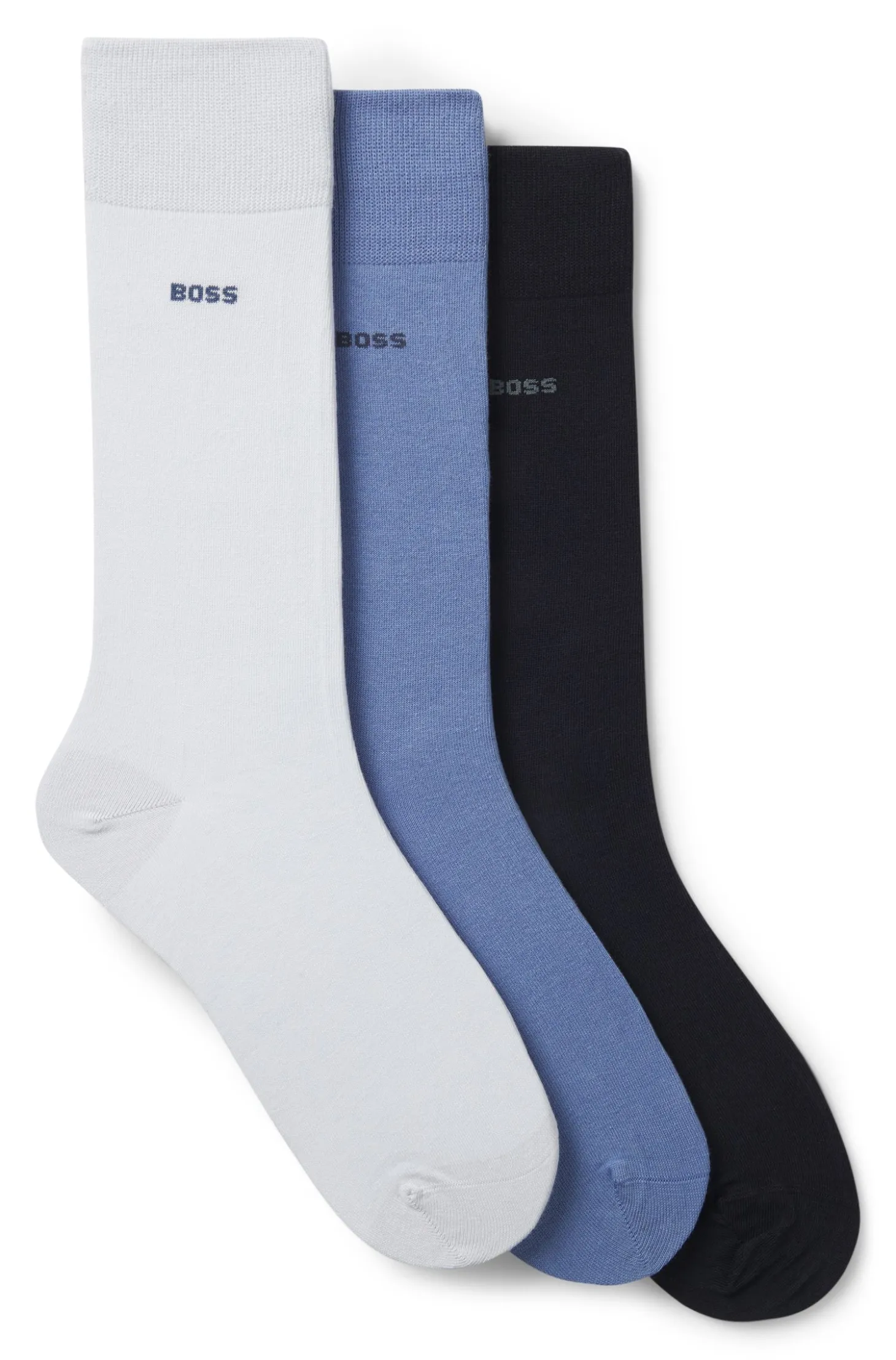 Three-pack of regular-length socks in stretch fabric