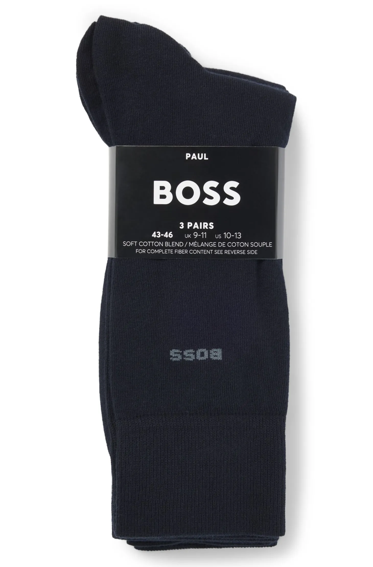 Three-pack of regular-length socks in stretch fabric