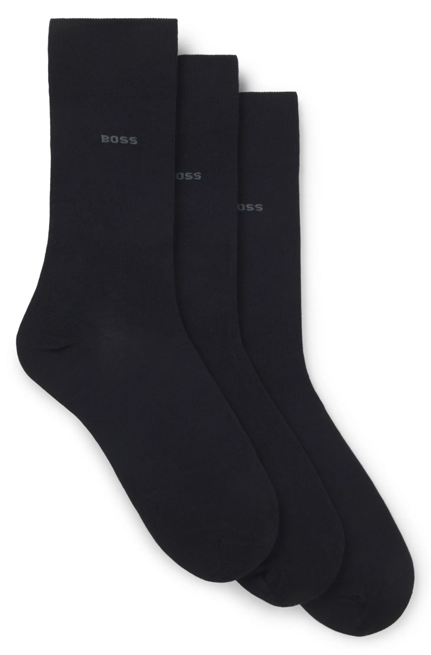 Three-pack of regular-length socks in stretch fabric