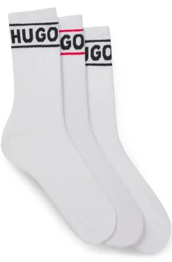 Three-pack of short-length socks with logo