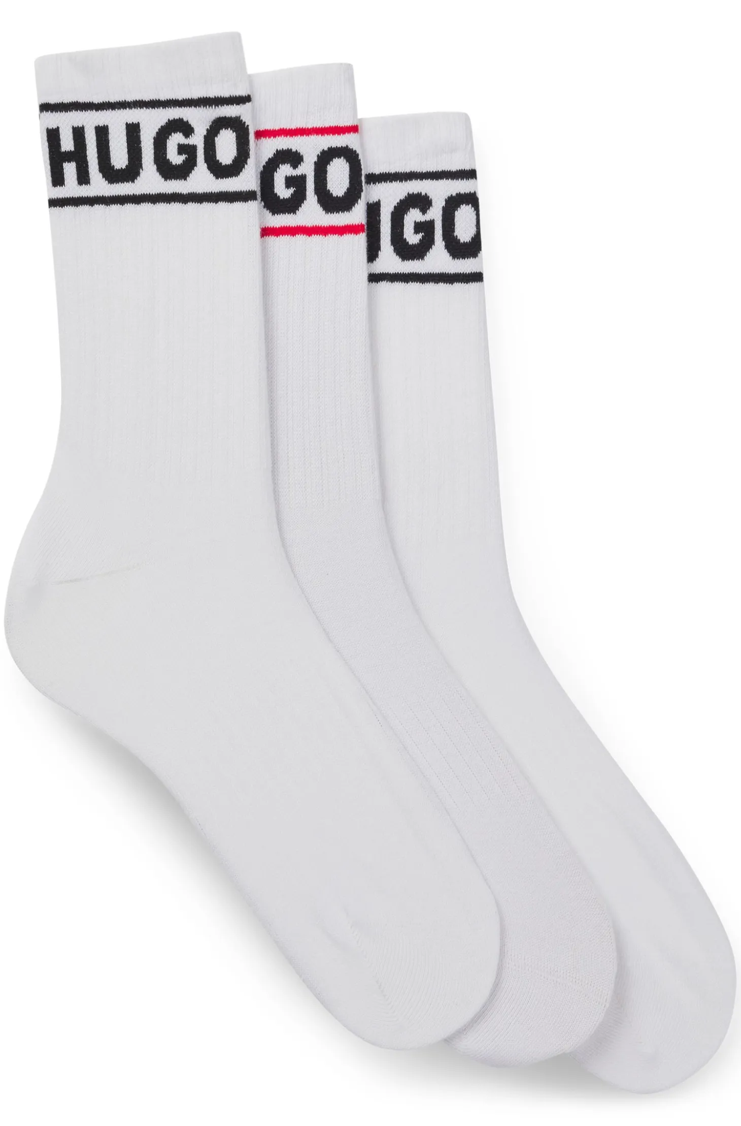 Three-pack of short-length socks with logo