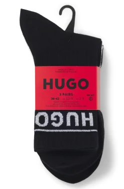 Three-pack of short-length socks with logo
