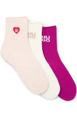 Three-pack of short-length socks with logo details