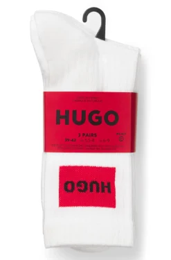 Three-pack of short socks with red logo labels