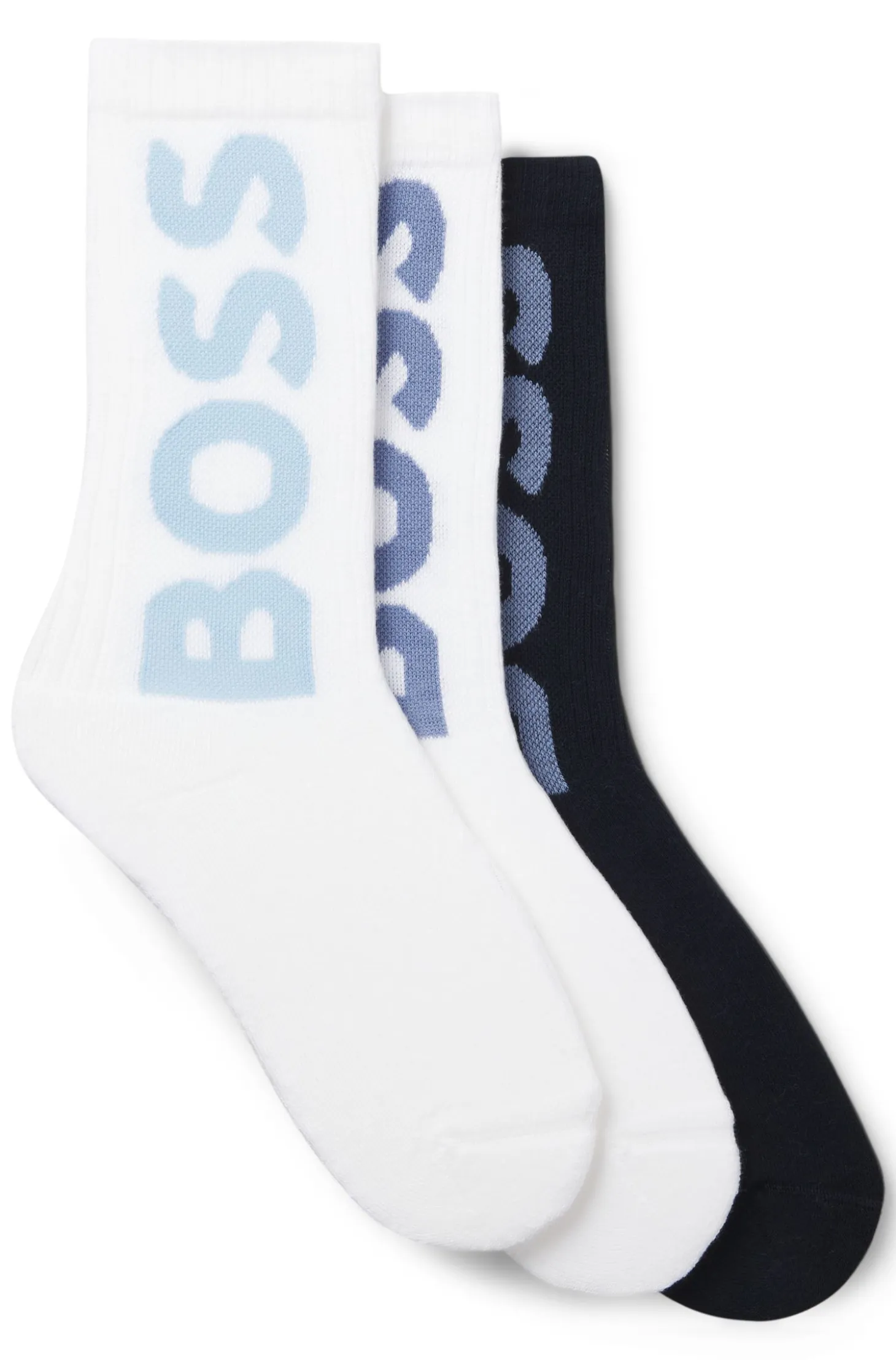 Three-pack of short socks with large logos