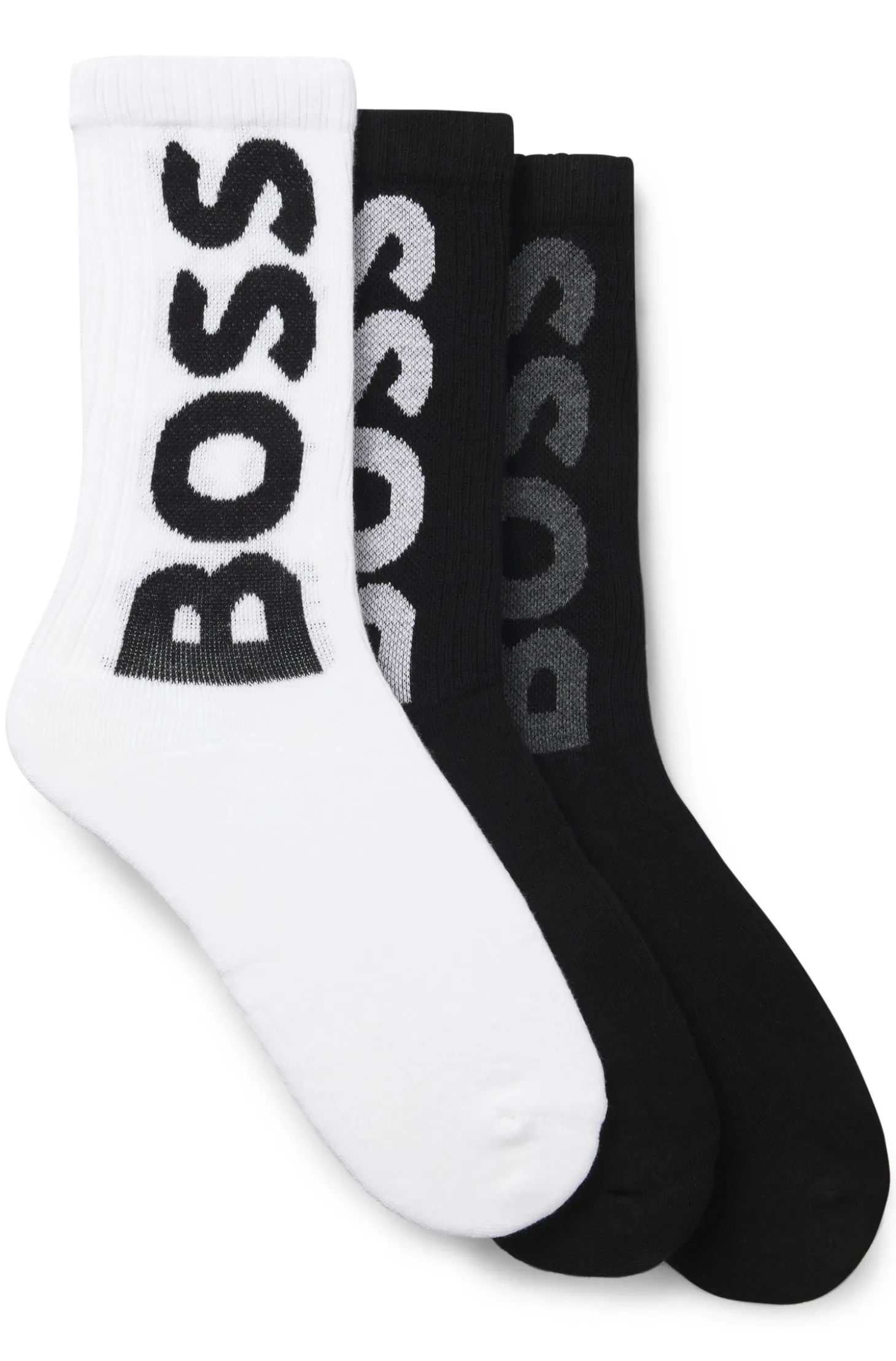 Three-pack of short socks with large logos