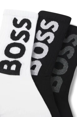 Three-pack of short socks with large logos