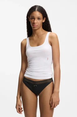Three-pack of stretch-cotton briefs with lace trim